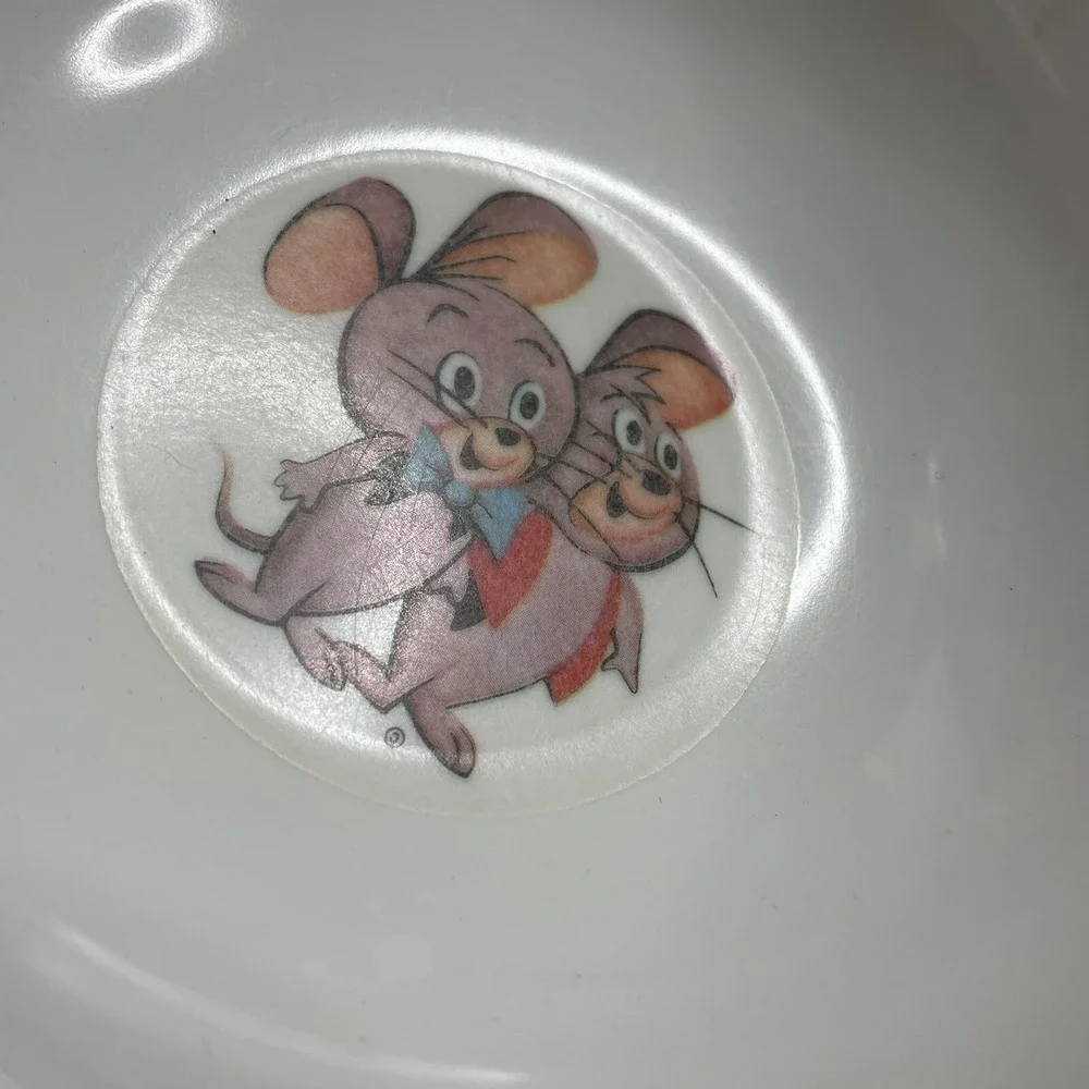2 Vtg 60s Melmac Pixie & Dixie Cartoon Mice Pictured‎ Plastic Kids Cereal Bowls